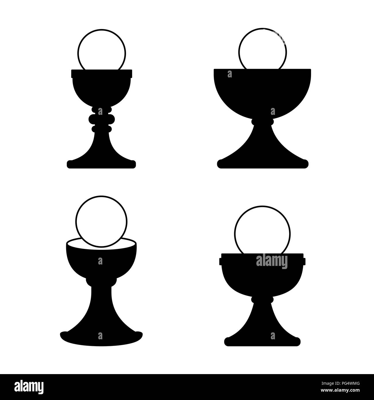 Outline Christian Chalice Icon isolated. Modern simple flat Christian symbol Vector illustration. Stock Vector