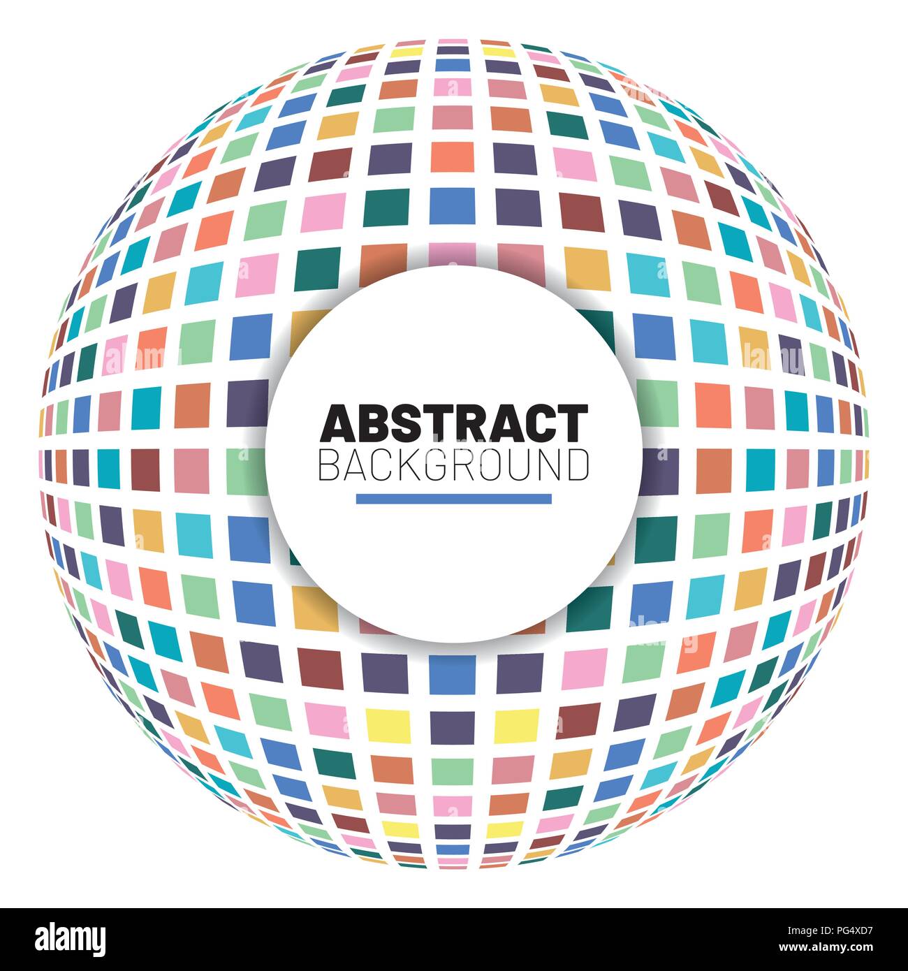 Abstract background with globes mosaic 3d vector illustration Stock Vector