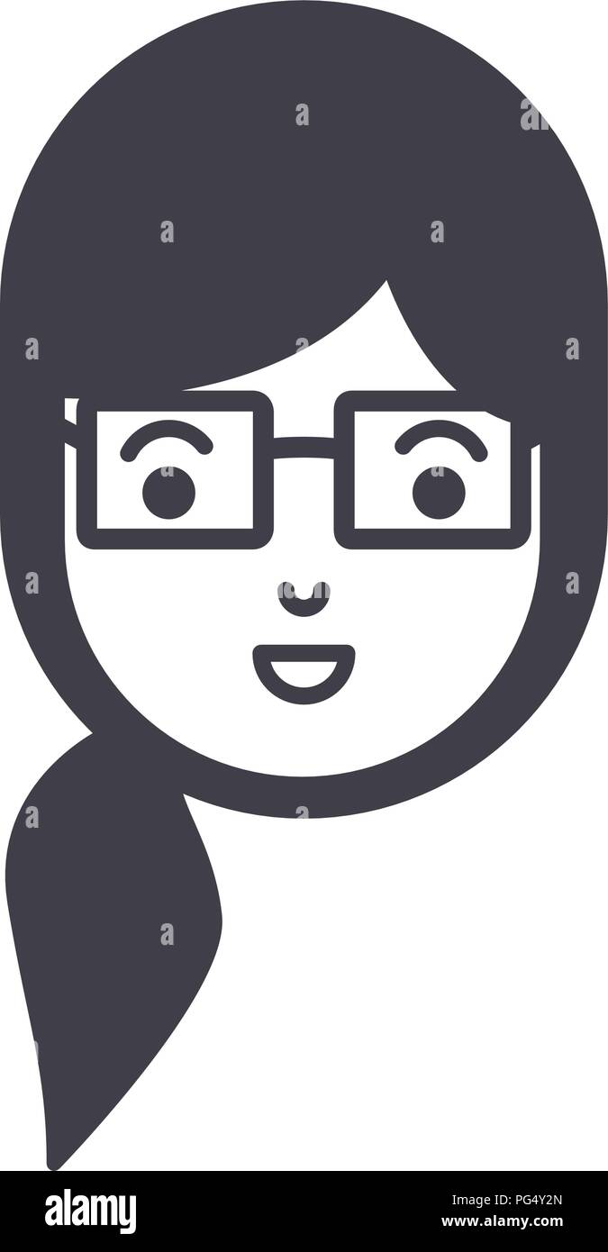 beautiful and young woman head with glasses Stock Vector Image & Art ...