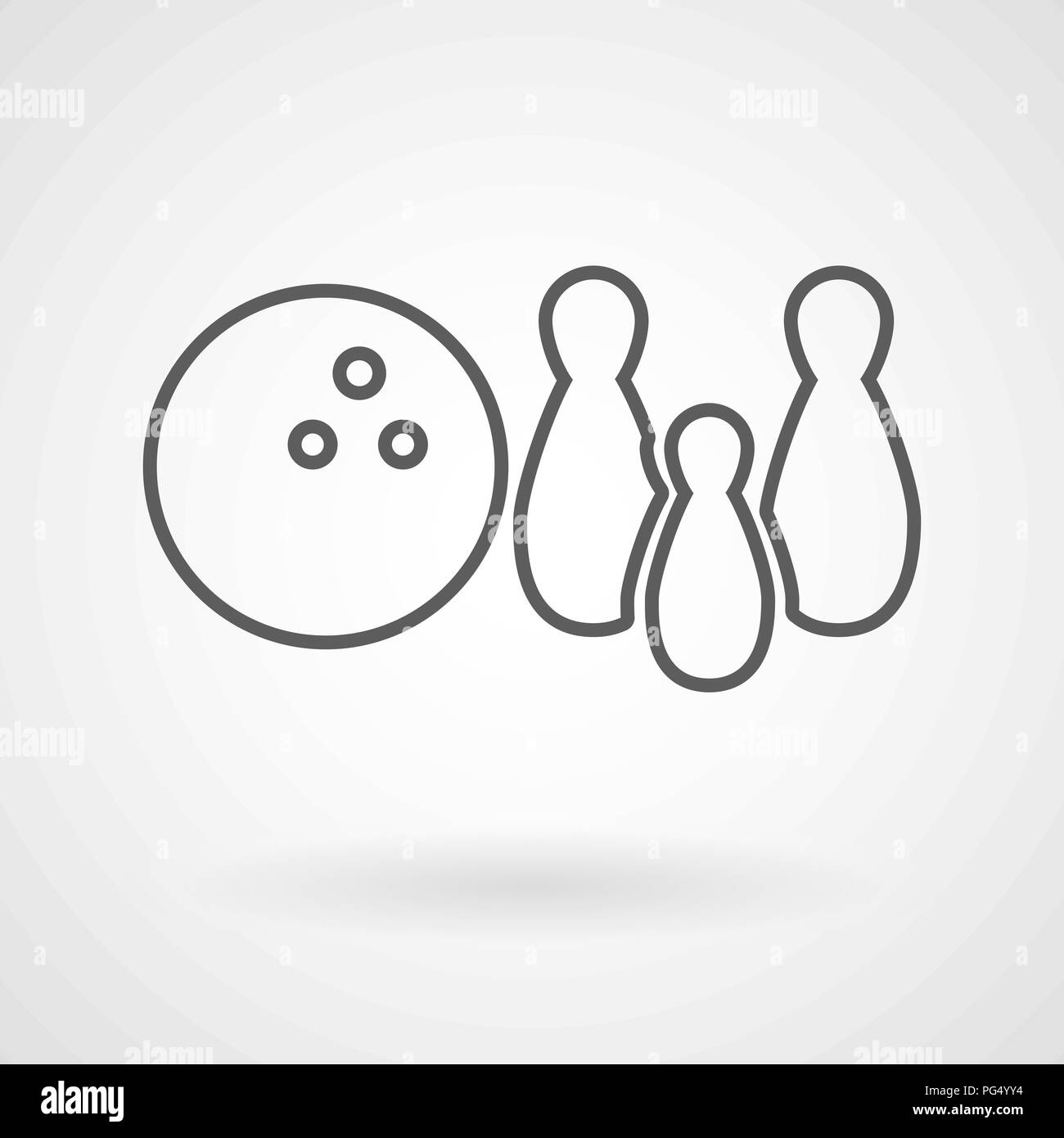 Bowling ball and pins icon, vector Stock Vector Image & Art Alamy