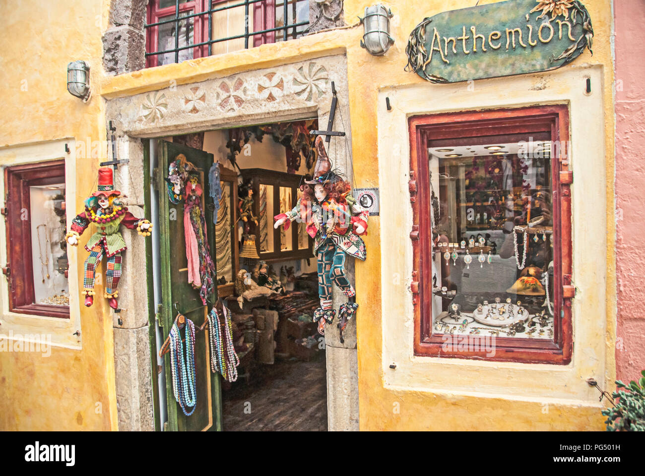 Santorini Oia shopfront Stock Photo