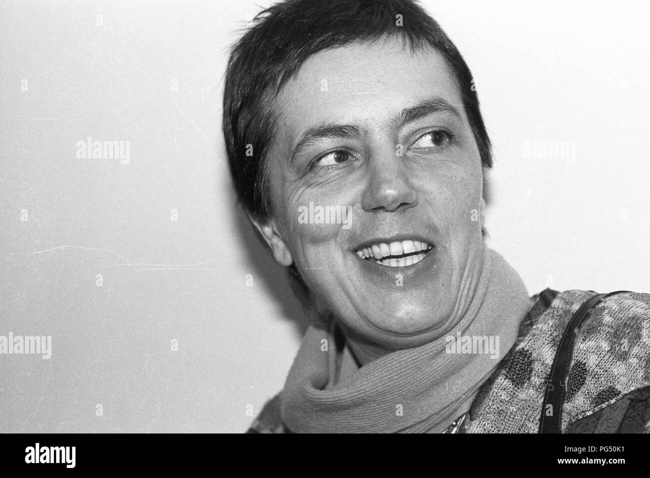 The Czech writer Libuse Monikova at a meeting of the Oesterreichische Gesellschaft fuer Literatur (Austrian Literature Society) in Vienna in 1990. Monikova has been writing in German since 1971. Stock Photo