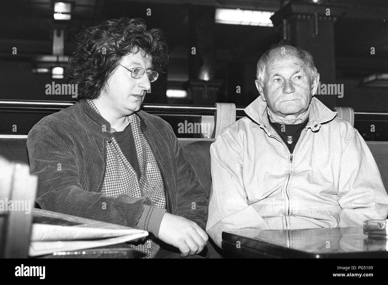 The Writers Peter Esterhazy And Bohumil Hrabal At The Paris Book