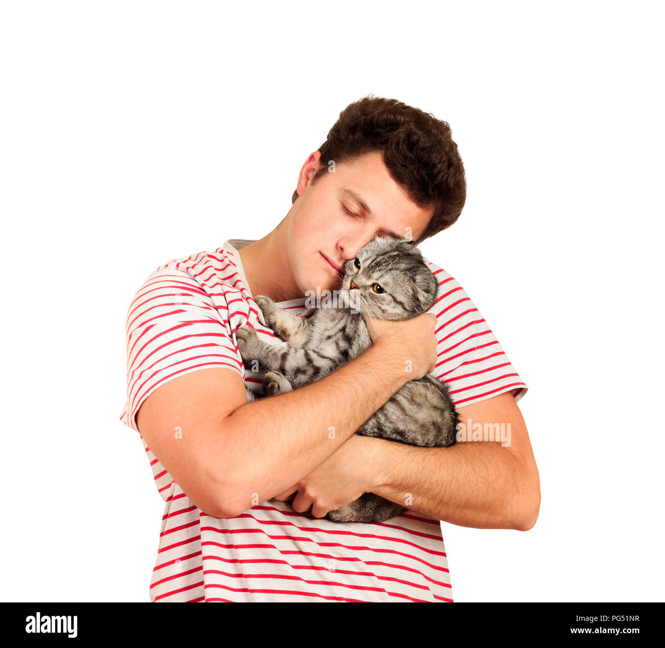 A Guy Holding A British Cat In His Arms And Hugging Her Emotional Man