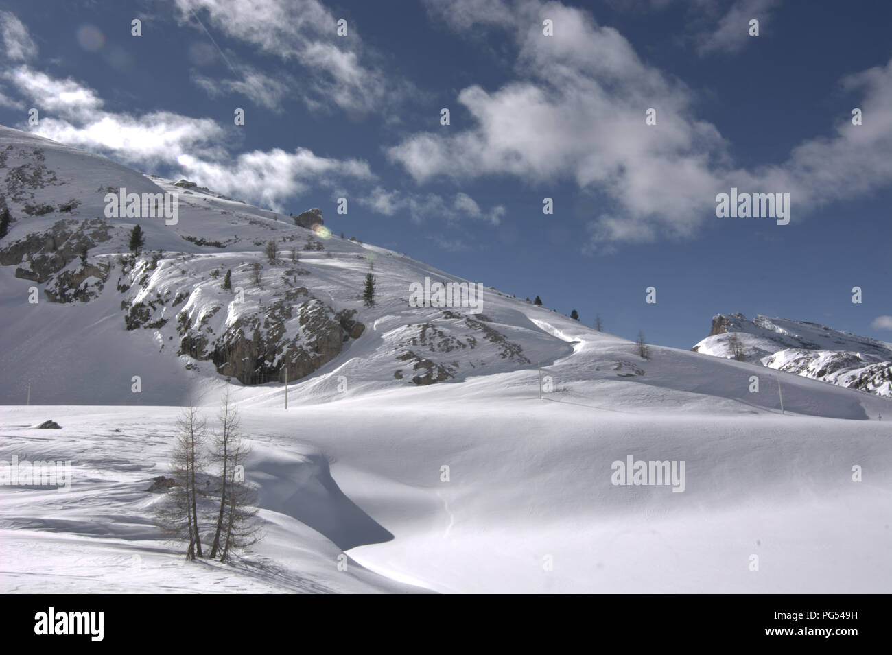 beautiful winter landscapes on the Italian Alps Stock Photo