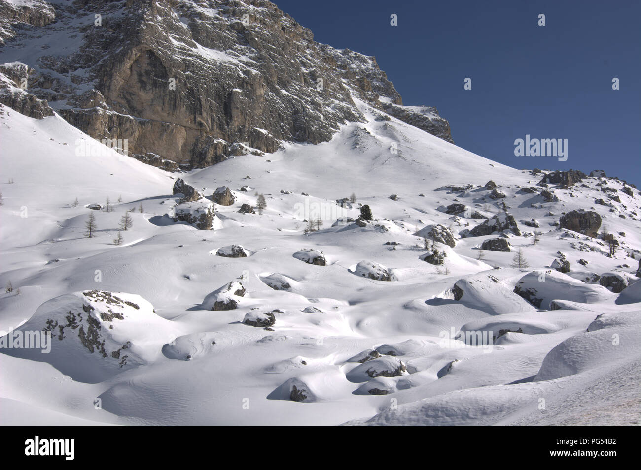 beautiful winter landscapes on the Italian Alps Stock Photo