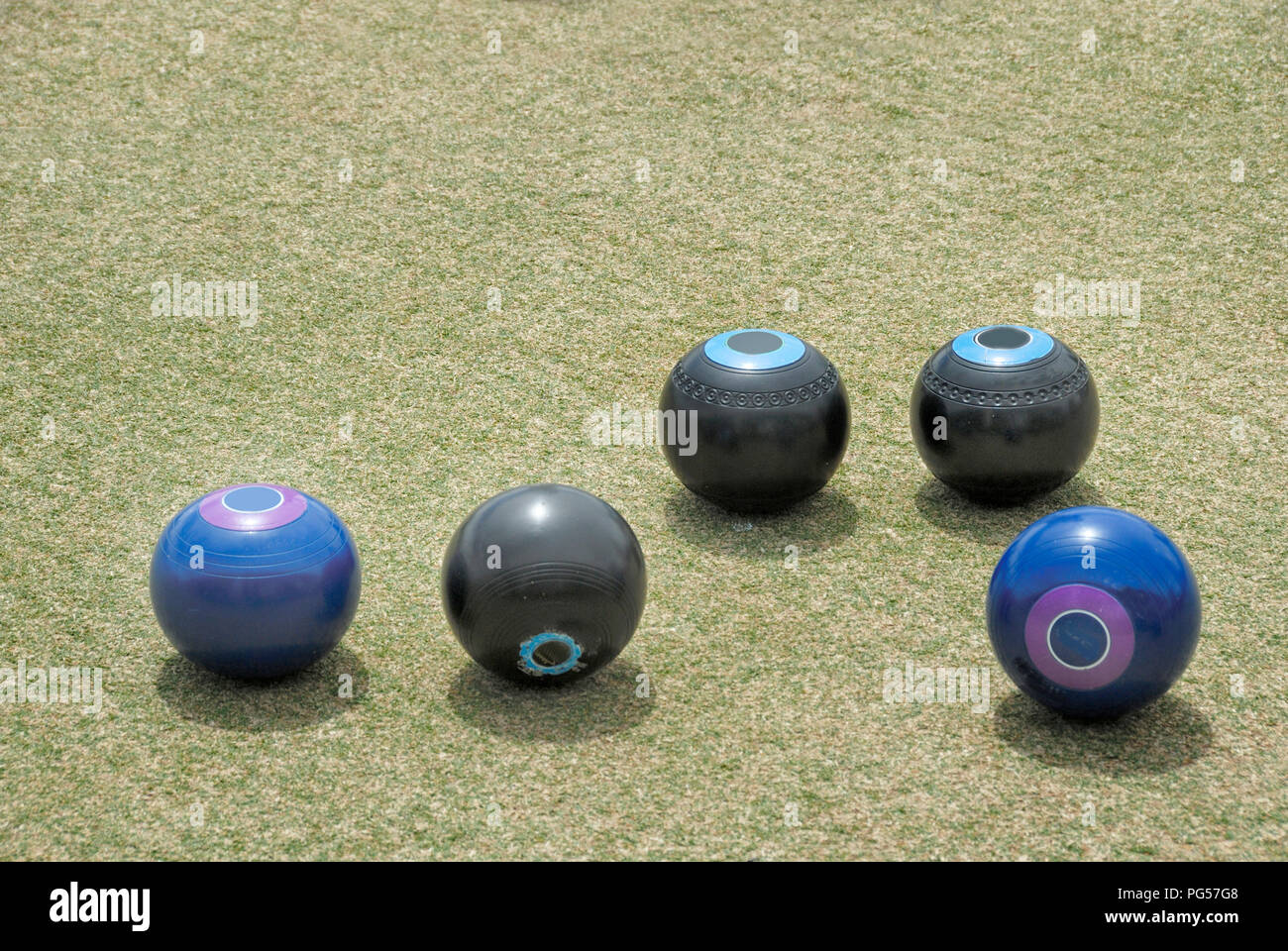 Lawn balls on a rink in Australia. No brand names Stock Photo