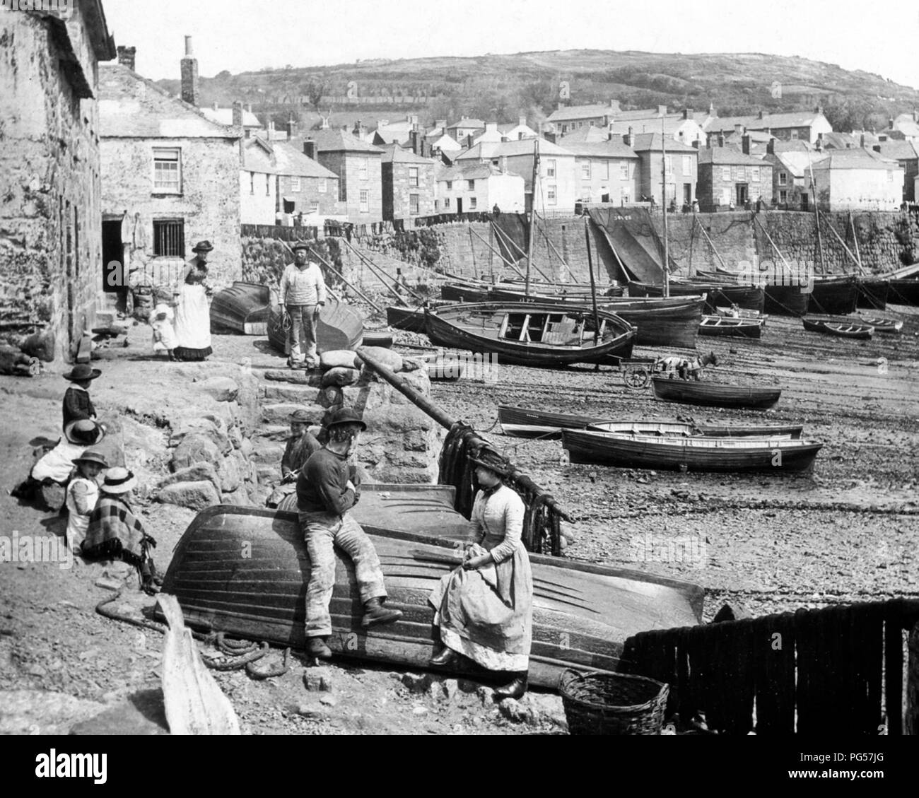 Mousehole, Cornwall, Victorian period Stock Photo
