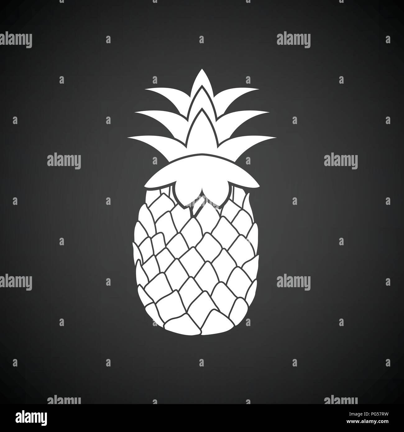 Icon of Pineapple. Black background with white. Vector illustration Stock Vector Image & Art Alamy