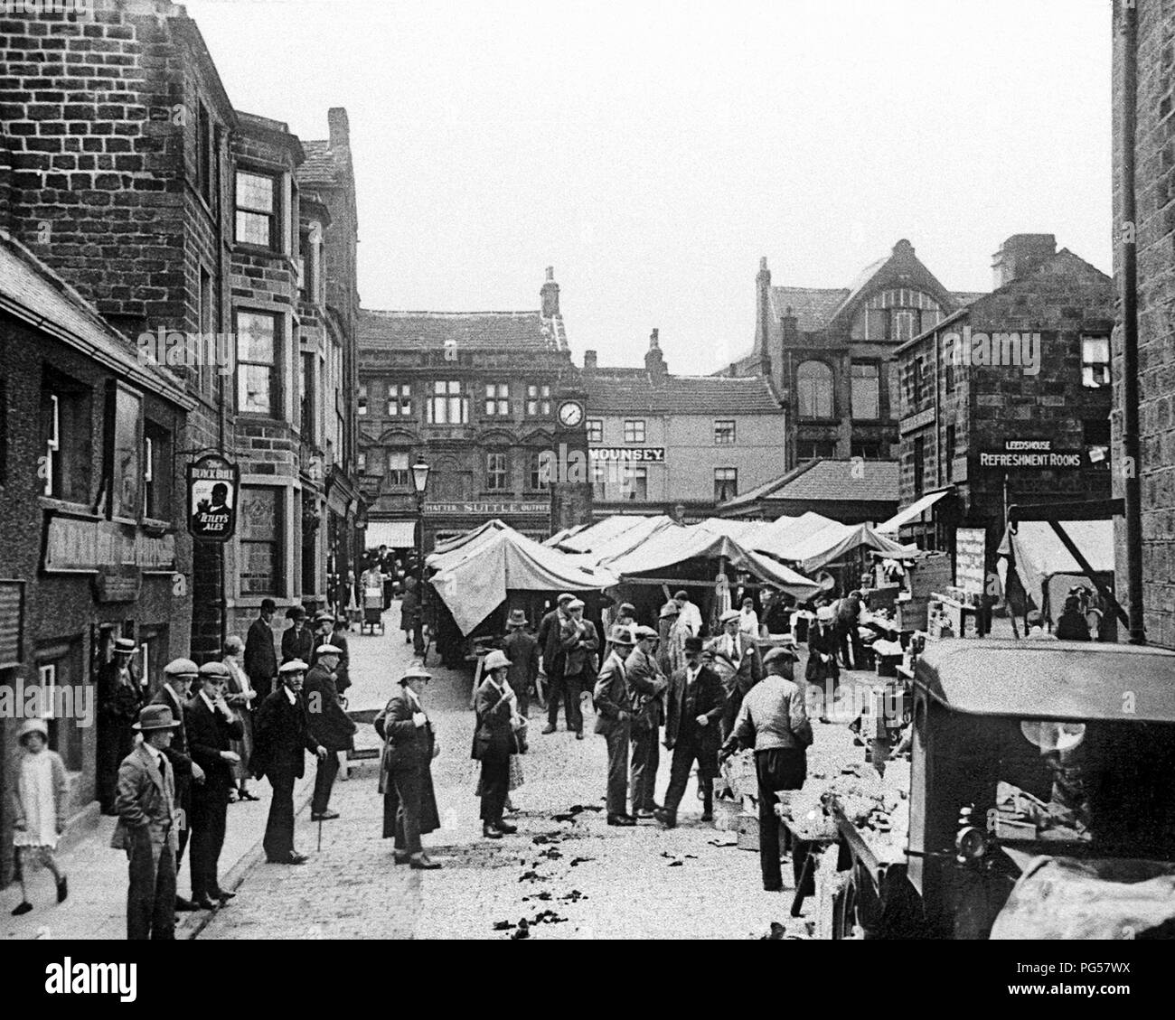 Market Day in Otley, early 1900s Stock Photo Alamy