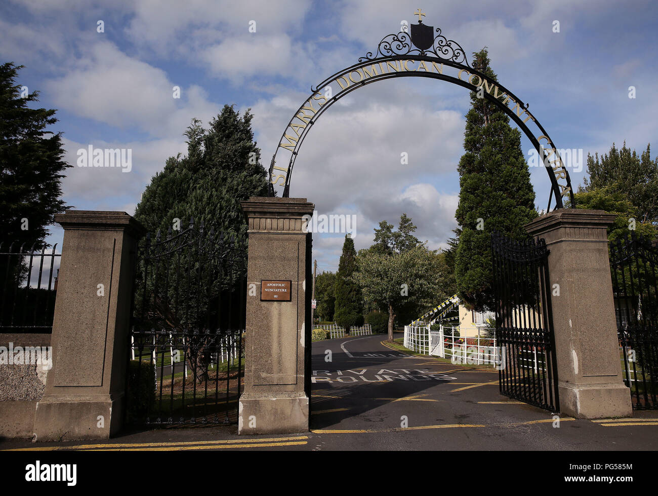 The gates to the Apostolic Nunciature of the Holy See on the Navan Road