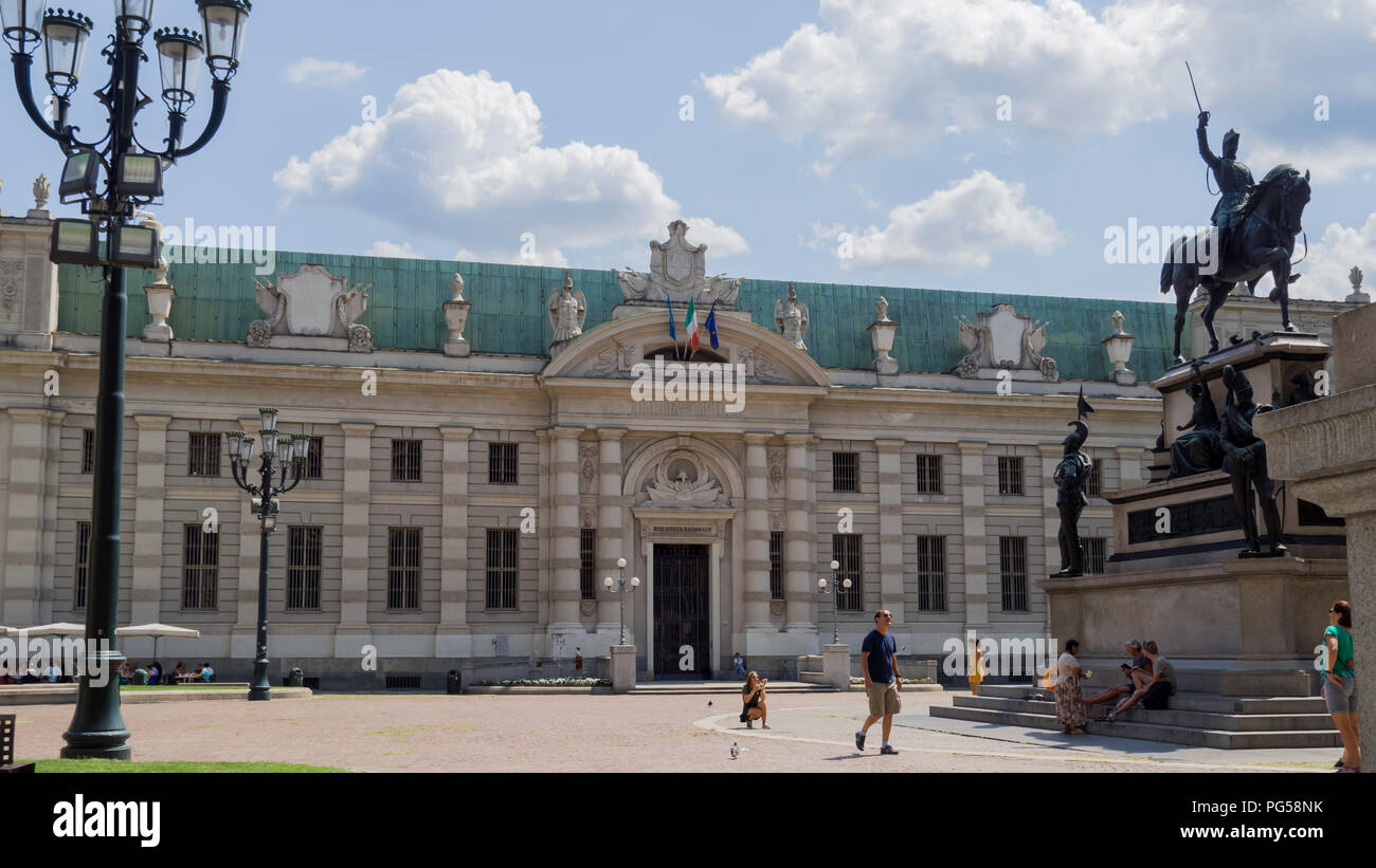 Turin Library August 2018: Entry of the National University Library of Turin. In ...