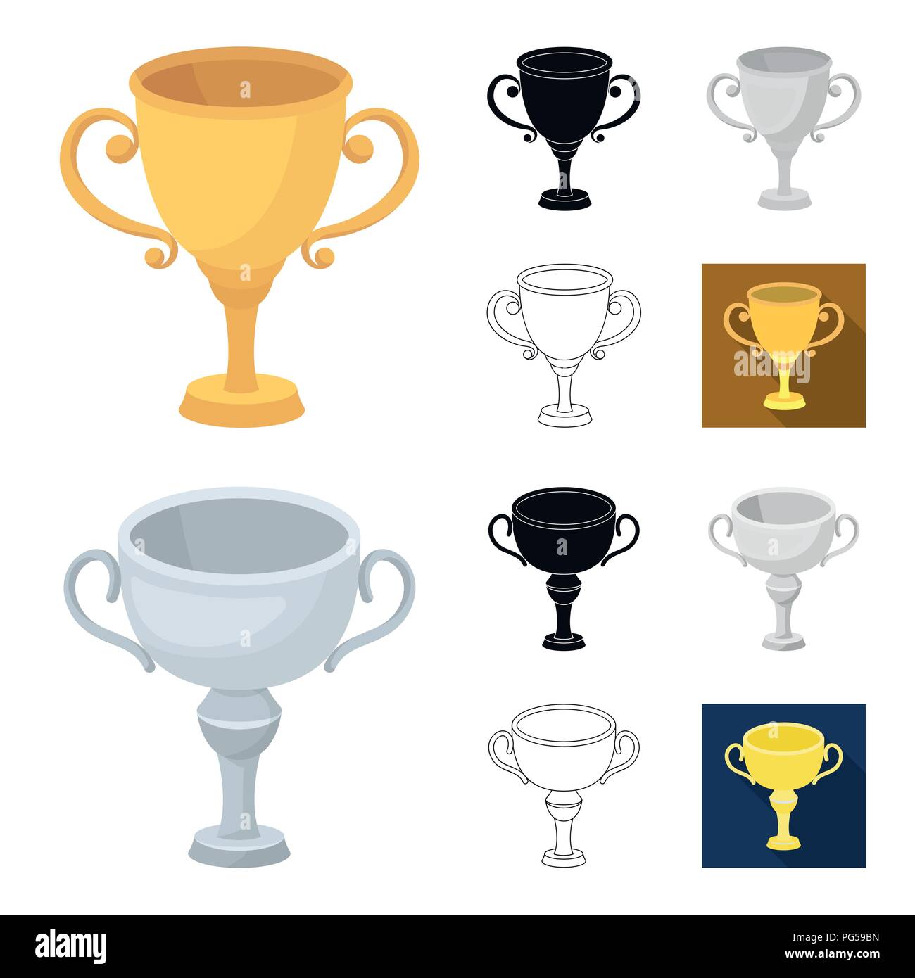 Awards and trophies cartoon,black,flat,monochrome,outline icons in set ...