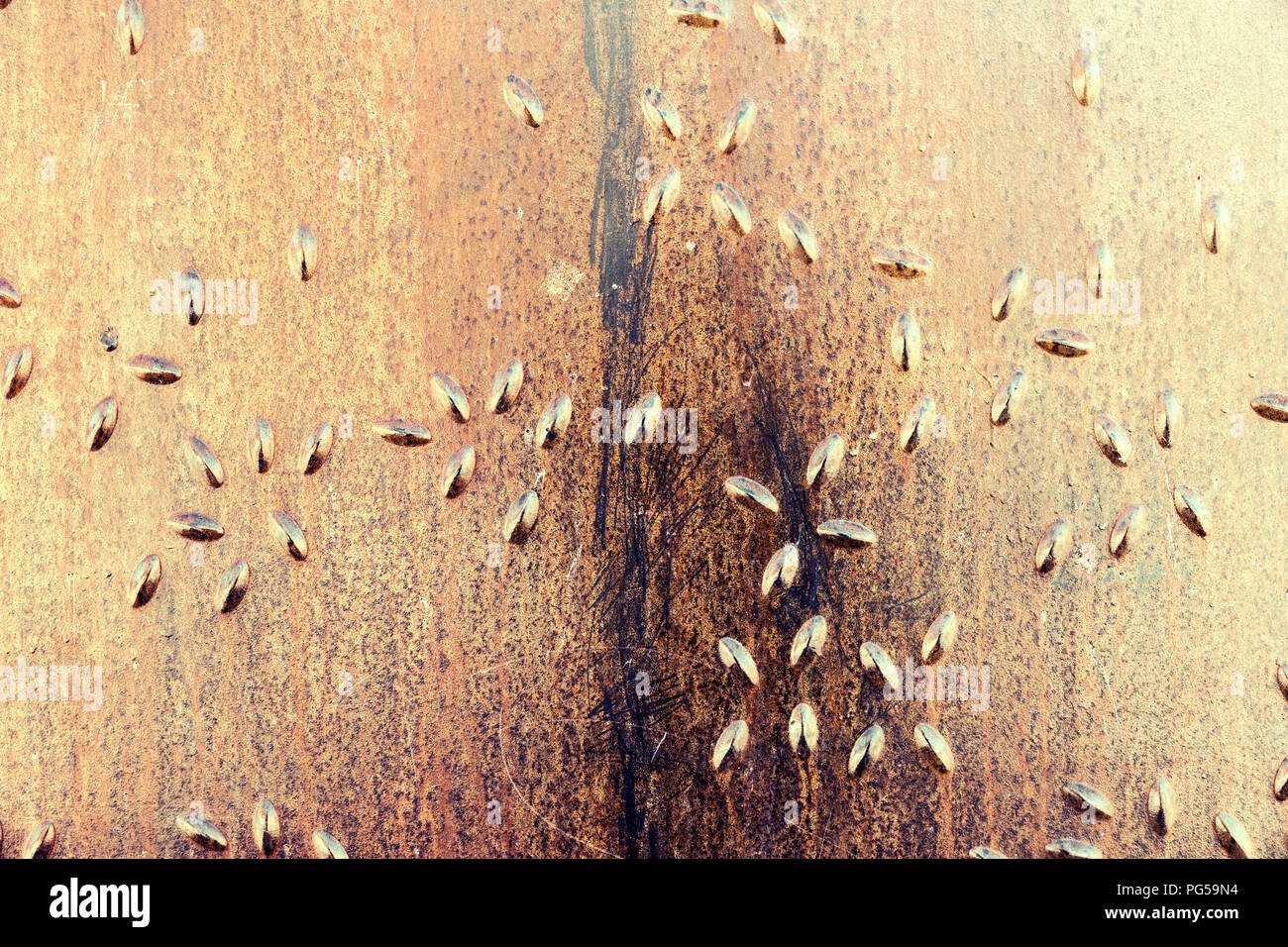 brown rusted steel surface background with relief Stock Photo