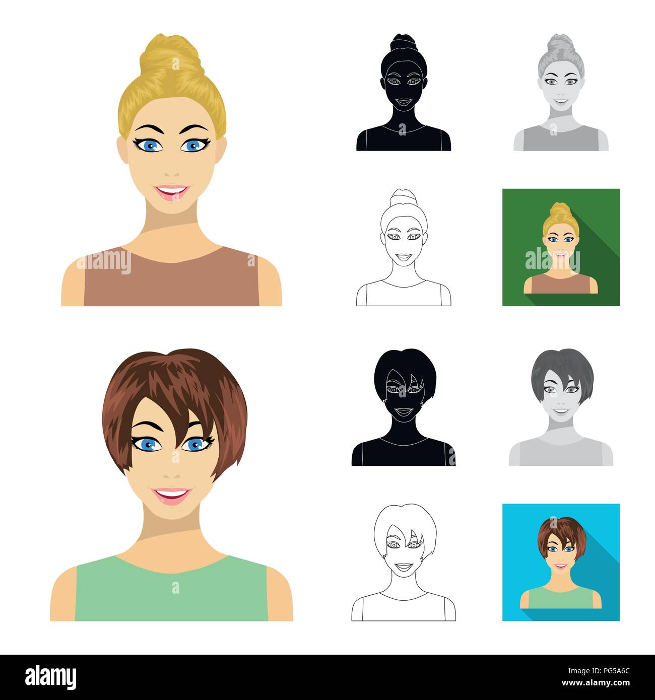Women Clothing cartoon,black,flat,monochrome,outline icons in set ...