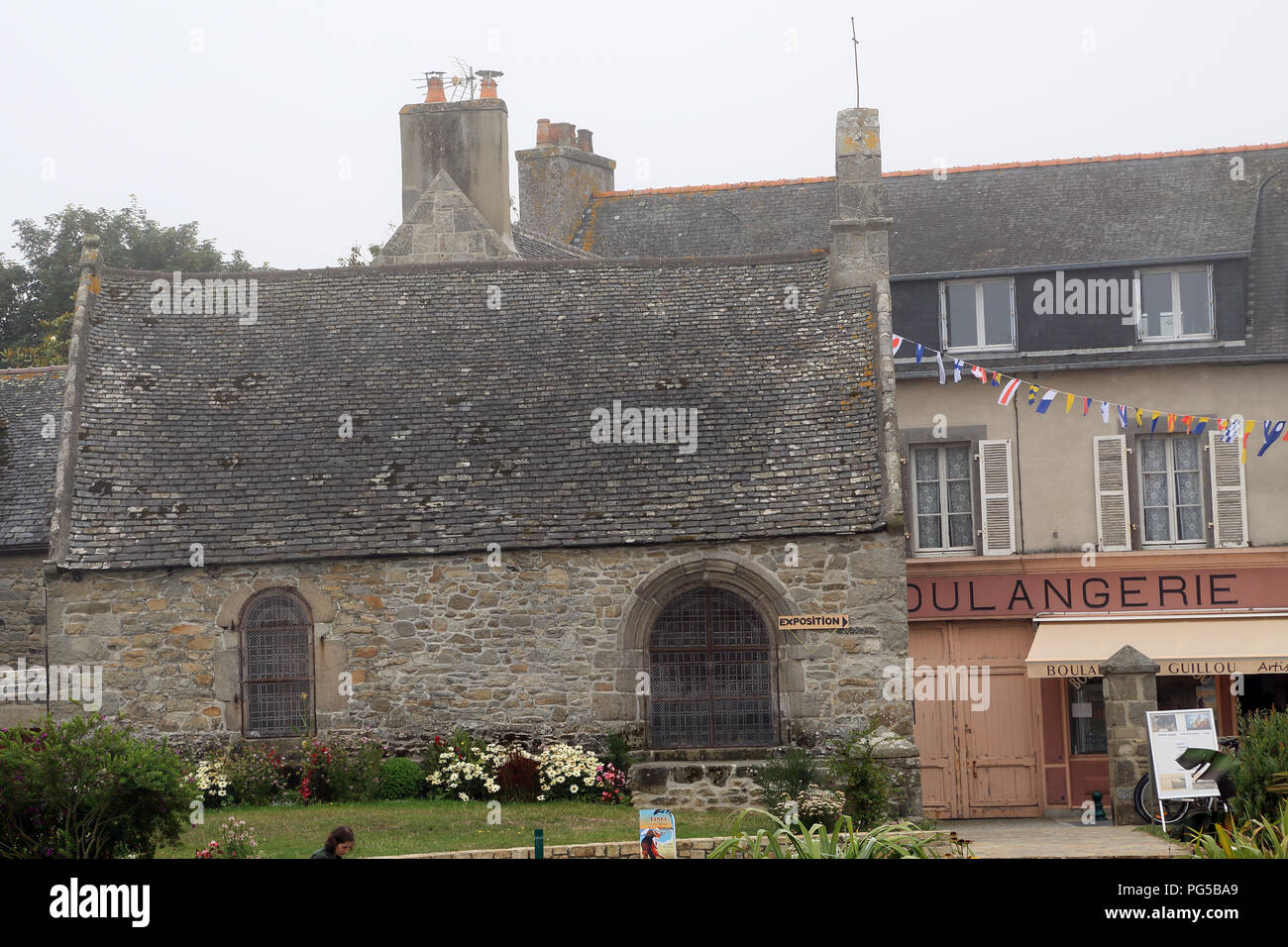 Chapelle Sainte-Anne from Quai Charles de Gaulle, Roscoff, Finistere, Brittany, France Stock Photo