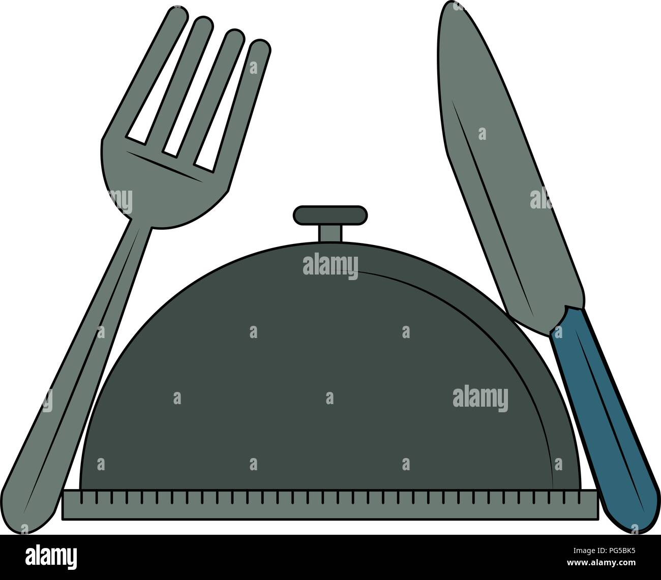 Restaurant dish dome Stock Vector