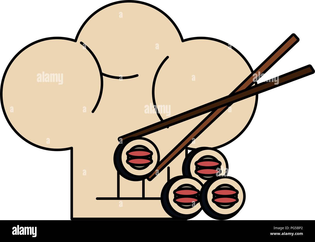 Sushi and chef hat Stock Vector Image & Art Alamy
