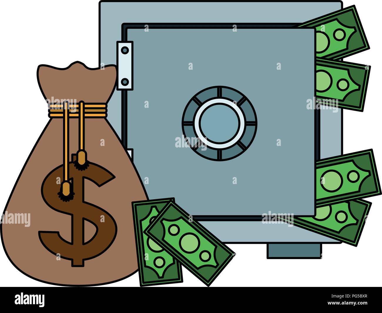 Strongbox and money bags Stock Vector Image & Art Alamy