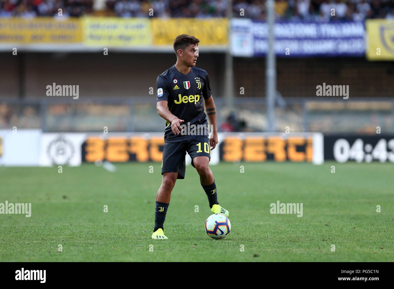 Paulo Dybala  of Juventus FC in action during the Serie A football match between Ac Chievo Verona and Juventus Fc. Stock Photo
