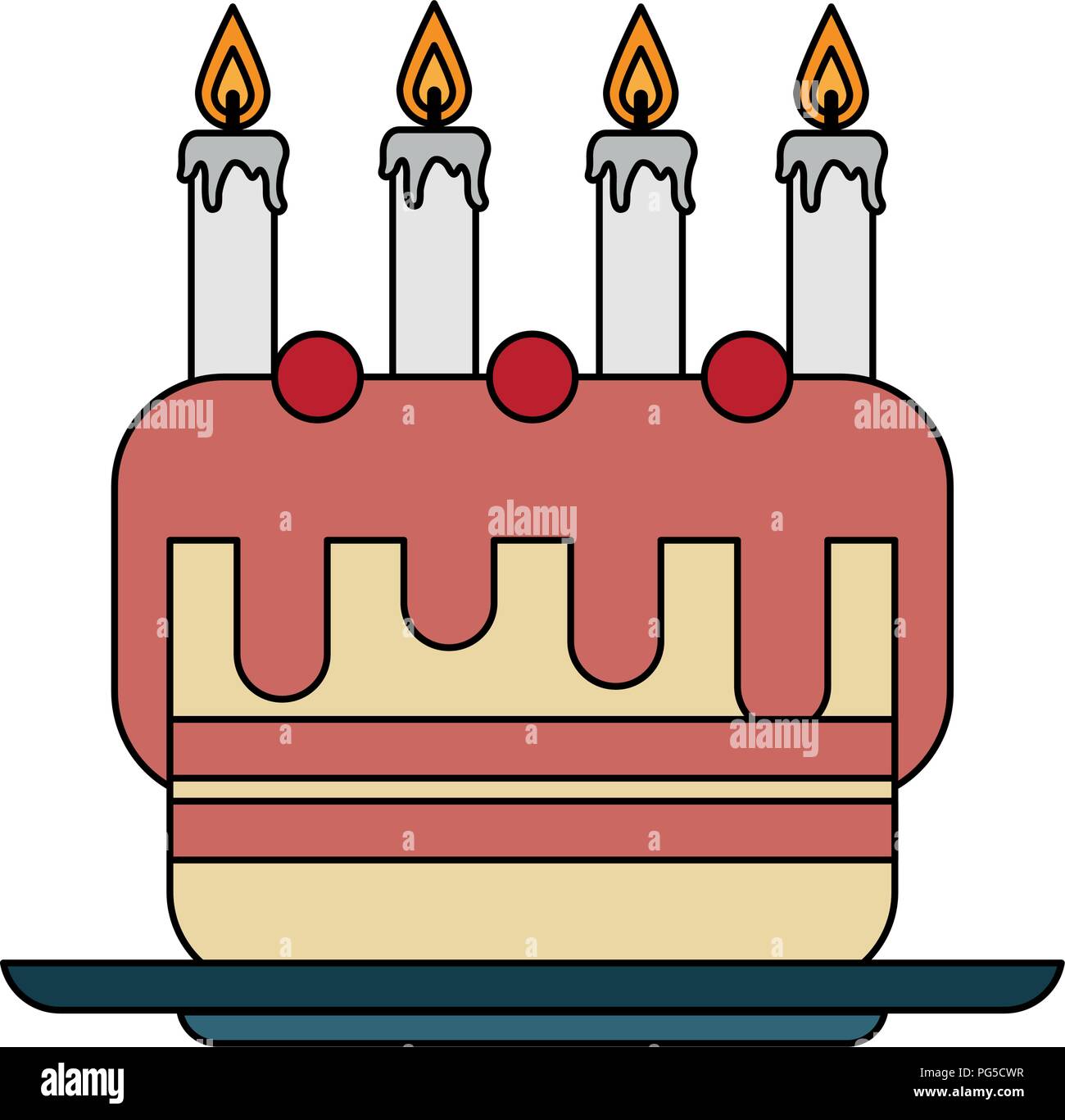 Delicious birthday cake Stock Vector Image & Art - Alamy