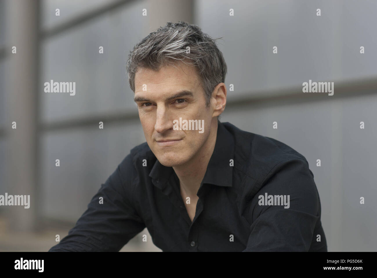 Leipzig, DEU, 13.03.2015: Portrait Thomas Raab (Austria), thriller author and writer. Born 1970, he lives after completion of math and sports studies as a writer, composer and musician with his family in Vienna. Stock Photo