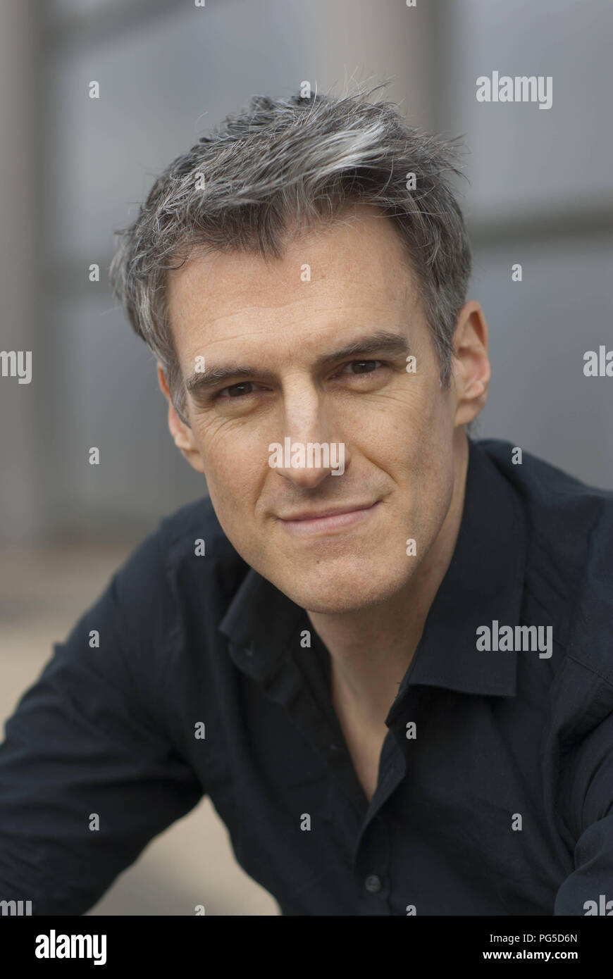 Leipzig, DEU, 13.03.2015: Portrait Thomas Raab (Austria), thriller author and writer. Born 1970, he lives after completion of math and sports studies as a writer, composer and musician with his family in Vienna. Stock Photo