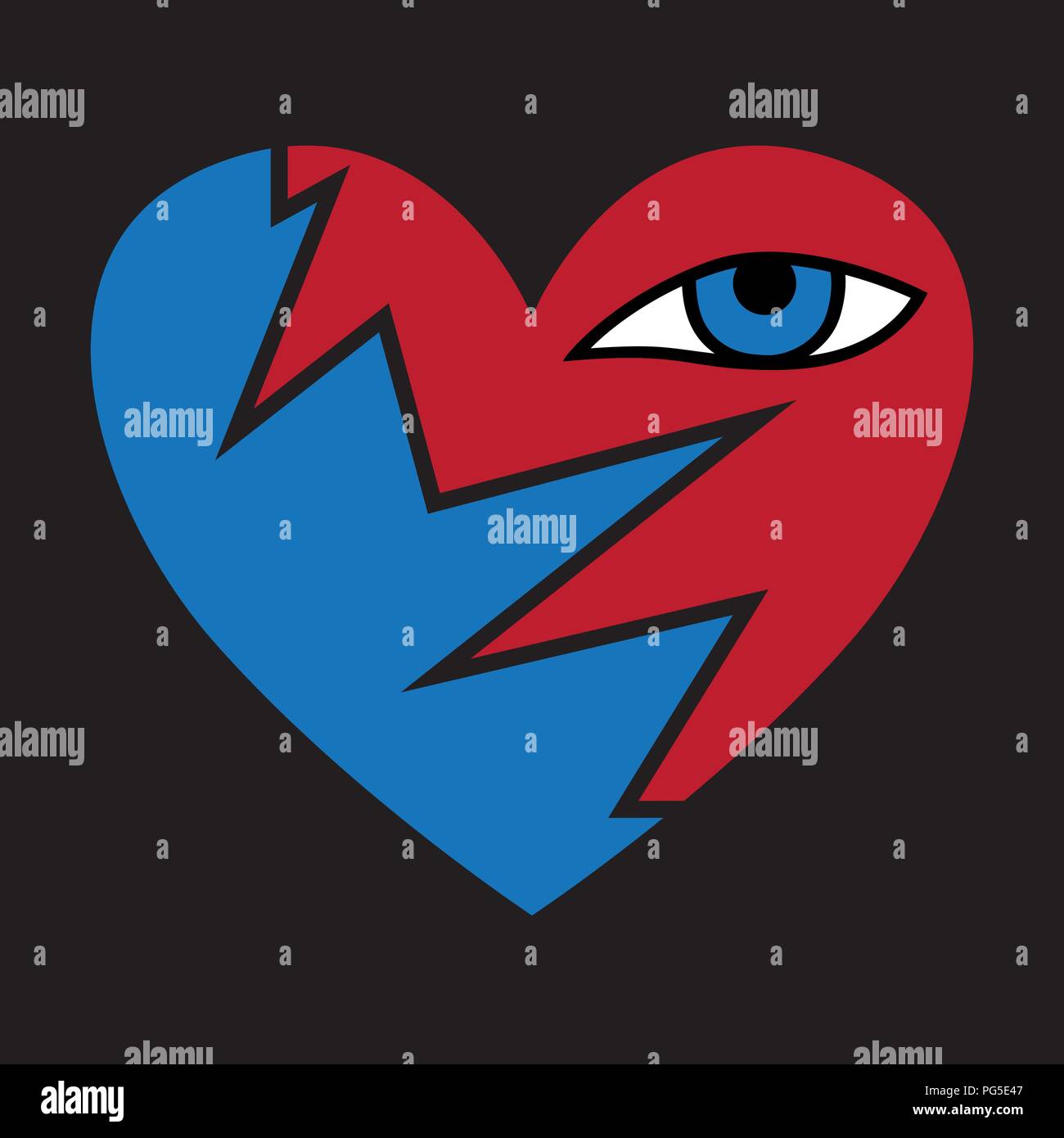 Broken Heart icon isolated on white background, heartbreak Vector and ...