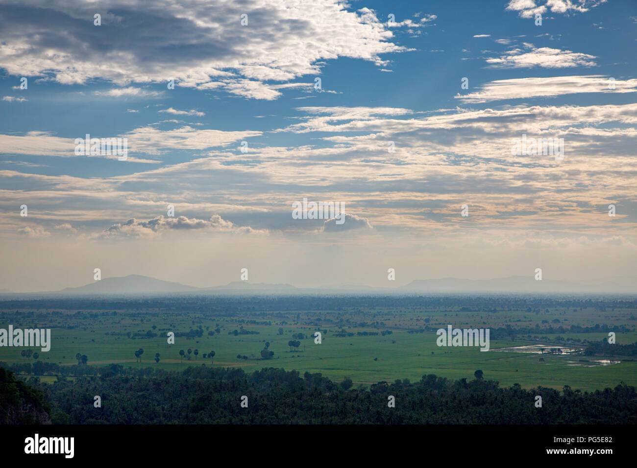Landscape and cloudscape near Battambang, northern Cambodia Stock Photo