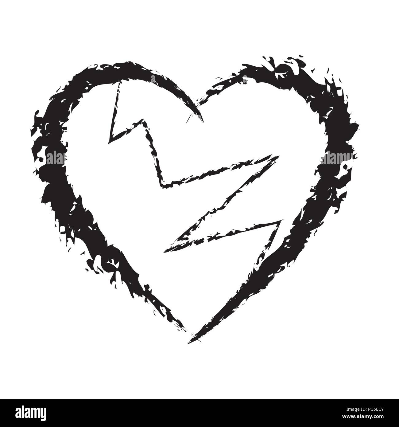 Broken Heart Icon With Brush Painting Isolated On White Background Heartbreak Vector And Illustration Stock Vector Image Art Alamy