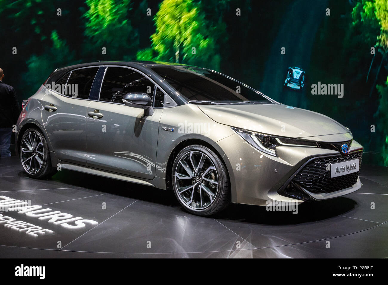 GENEVA, SWITZERLAND - MARCH 6, 2018: New Toyota Auris Hybrid car showcased  at the 88th Geneva International Motor Show Stock Photo - Alamy