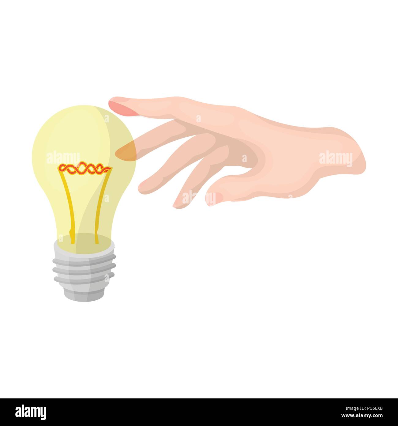 Replacement of an electric bulb. Incandescent lamp single icon in ...