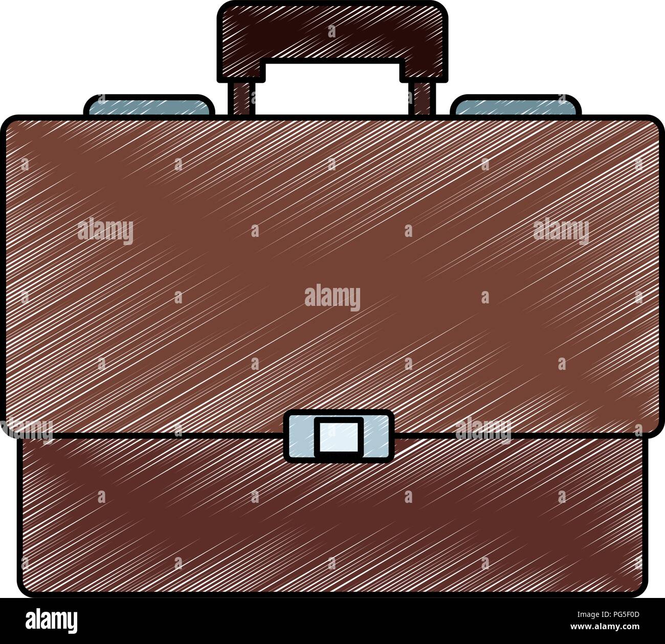 Business briefcase symbol scribble Stock Vector