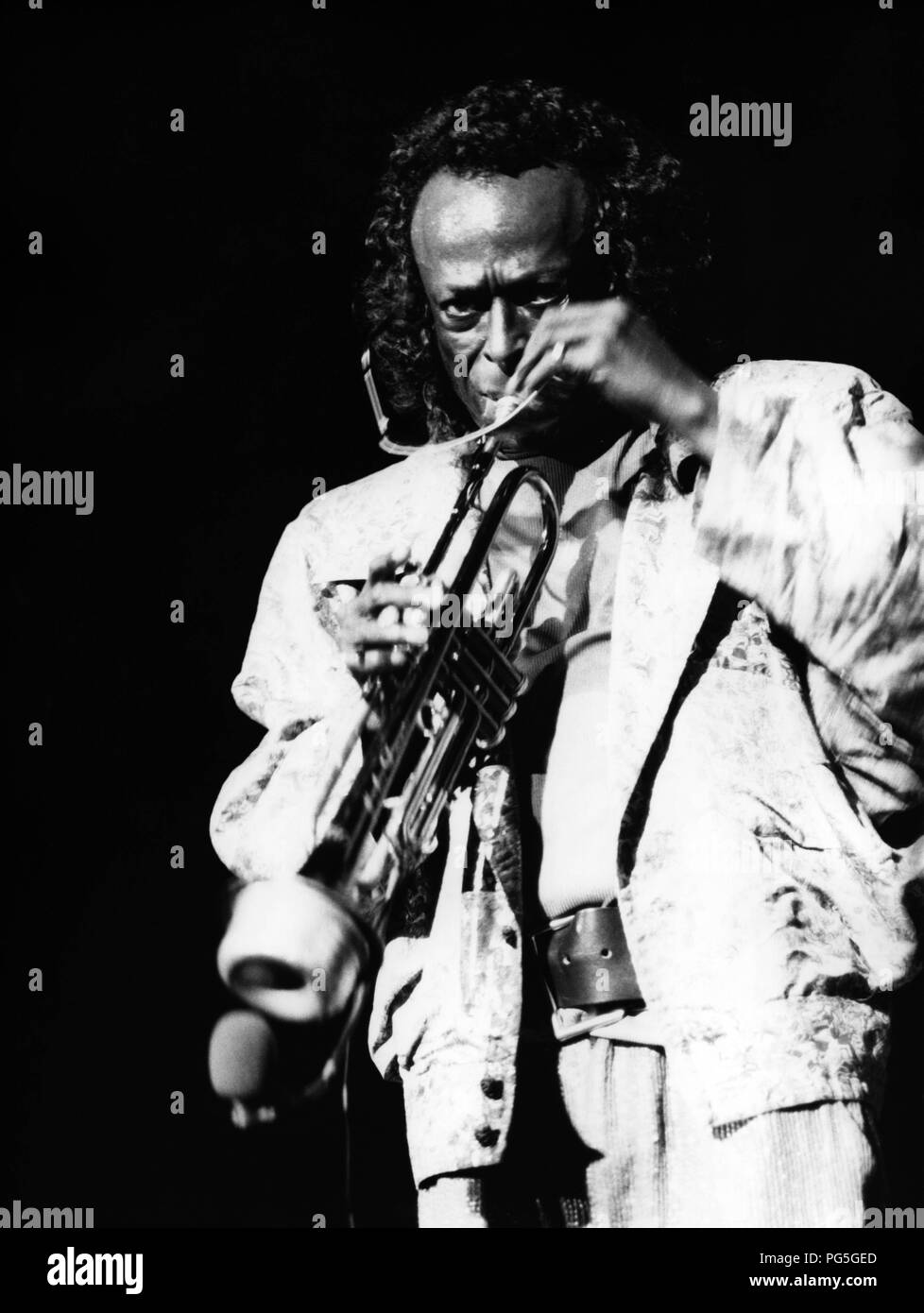 The american musician Miles Davis 1987. Stock Photo