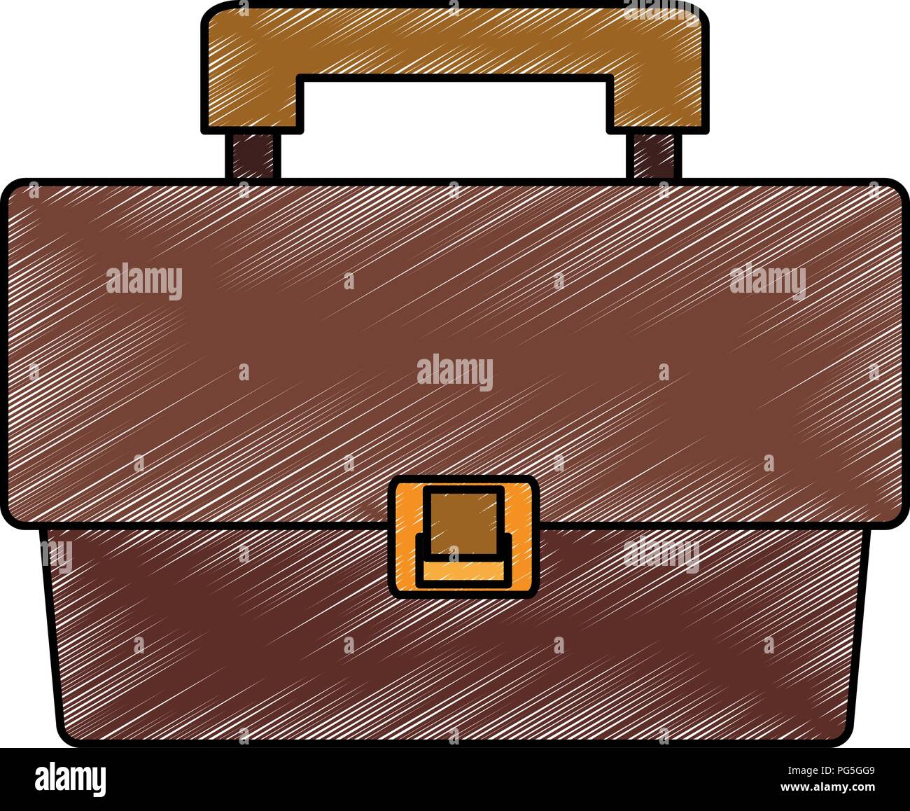Business briefcase symbol scribble Stock Vector
