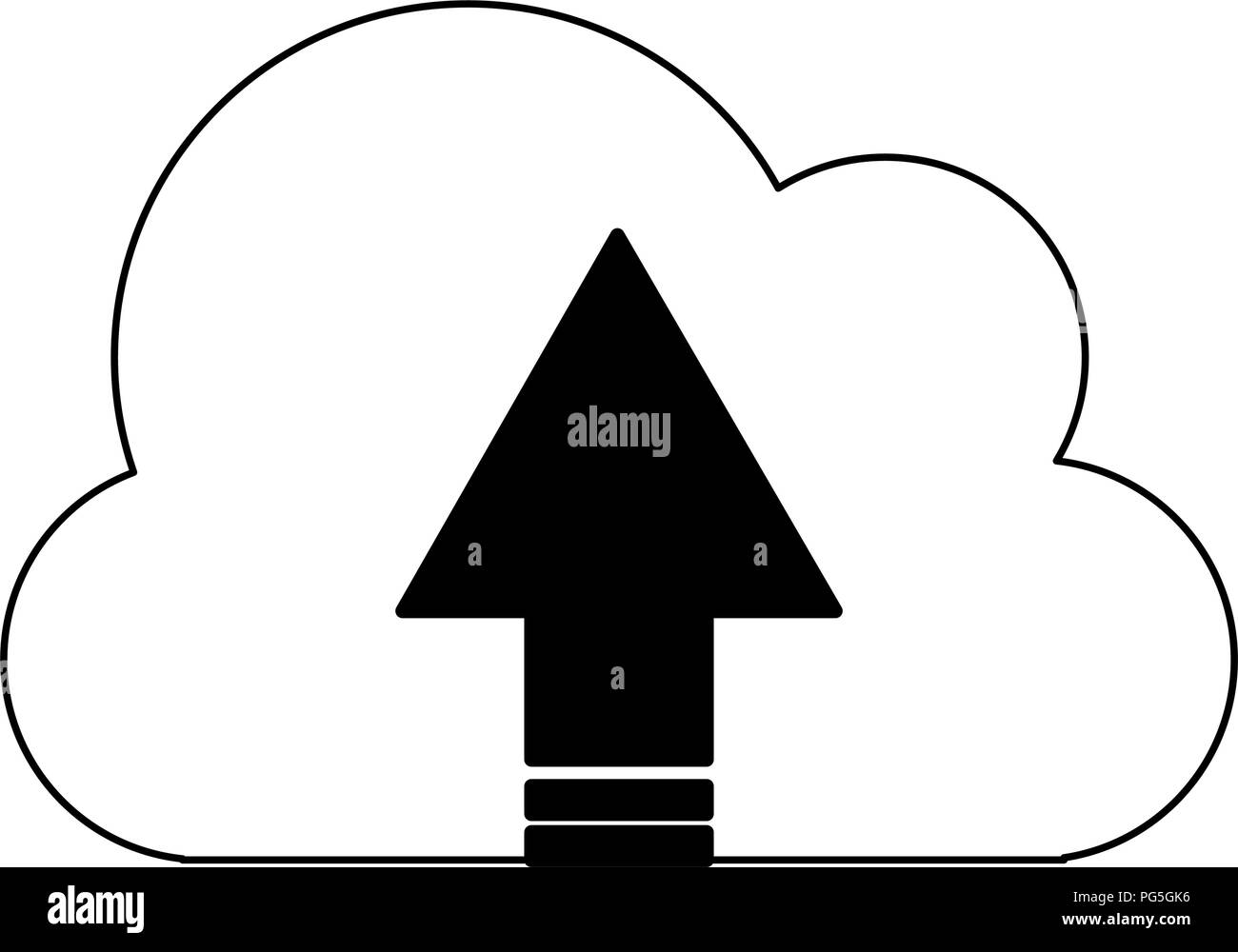 Cloud computing upload in black and white Stock Vector Image & Art - Alamy