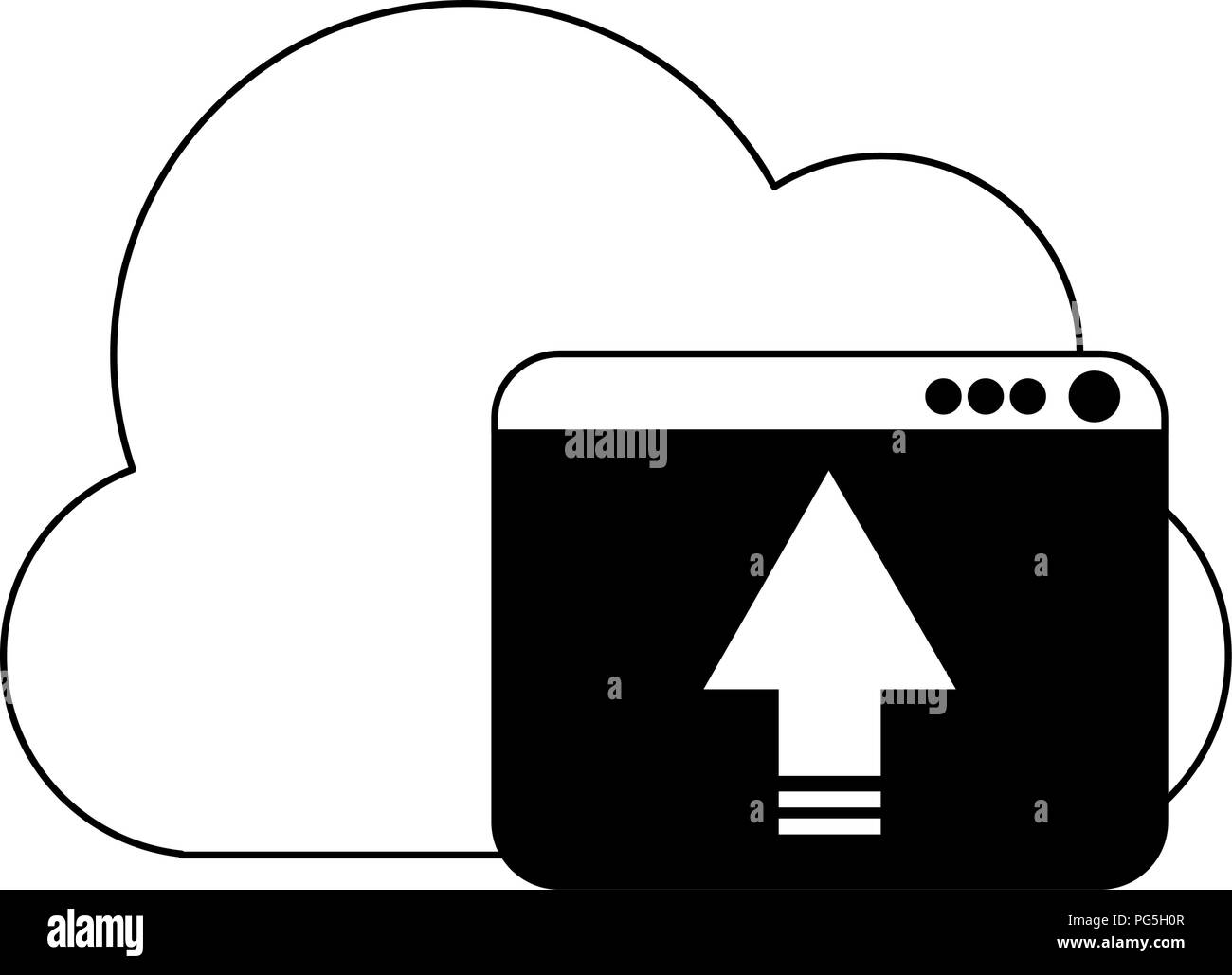 Cloud computing upload in black and white Stock Vector Image & Art - Alamy