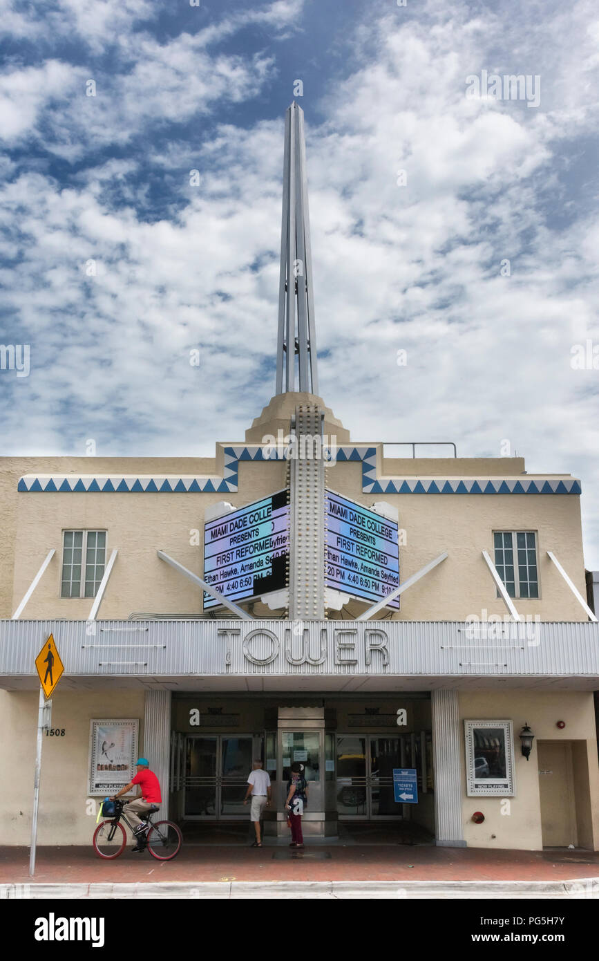 Miami, FL USA - June 10, 2018: Tower theatre in Little Havana. Stock Photo