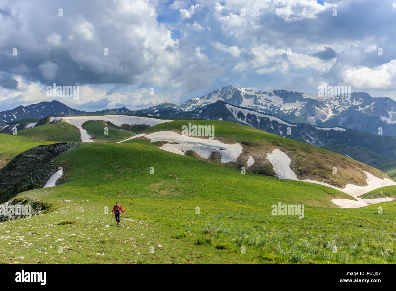 Hiking in the Apennines (Mount Terminillo) Stock Photo