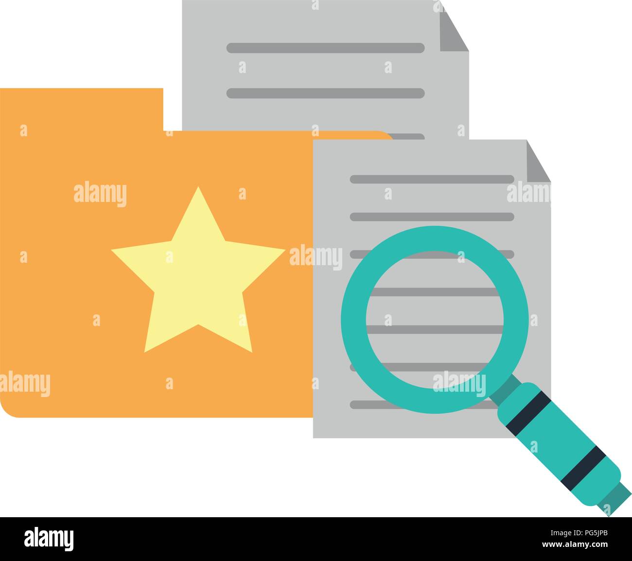 Magnifying glass on folder with documents Stock Vector Image & Art - Alamy