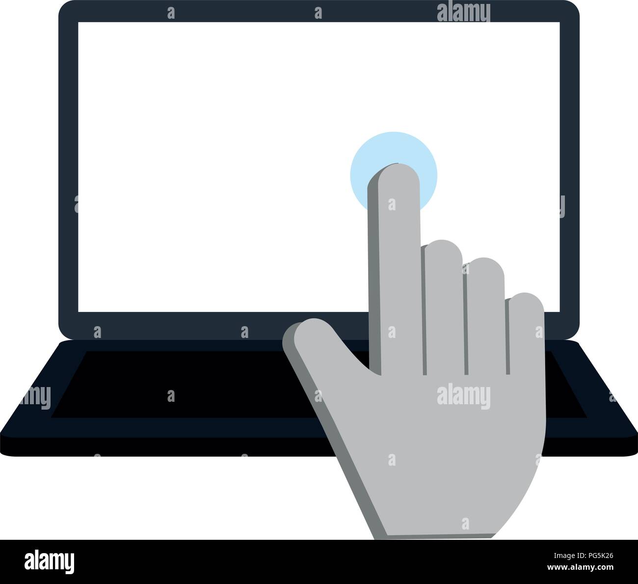 Cursor touching laptop screen Stock Vector Image & Art Alamy