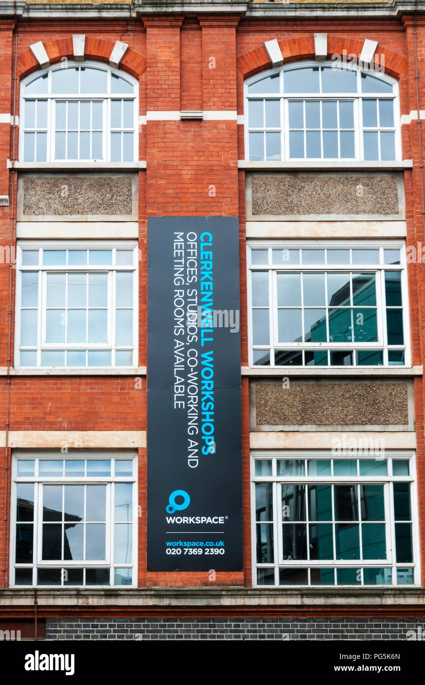 Clerkenwell Workshops, shared office space. Stock Photo