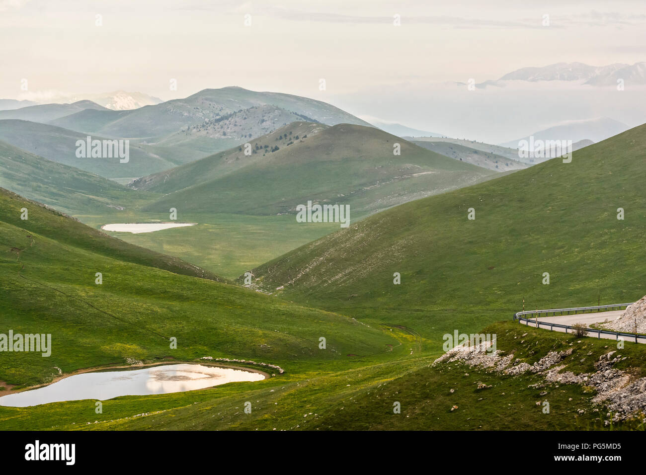 A valley of the Gran Sasso Stock Photo