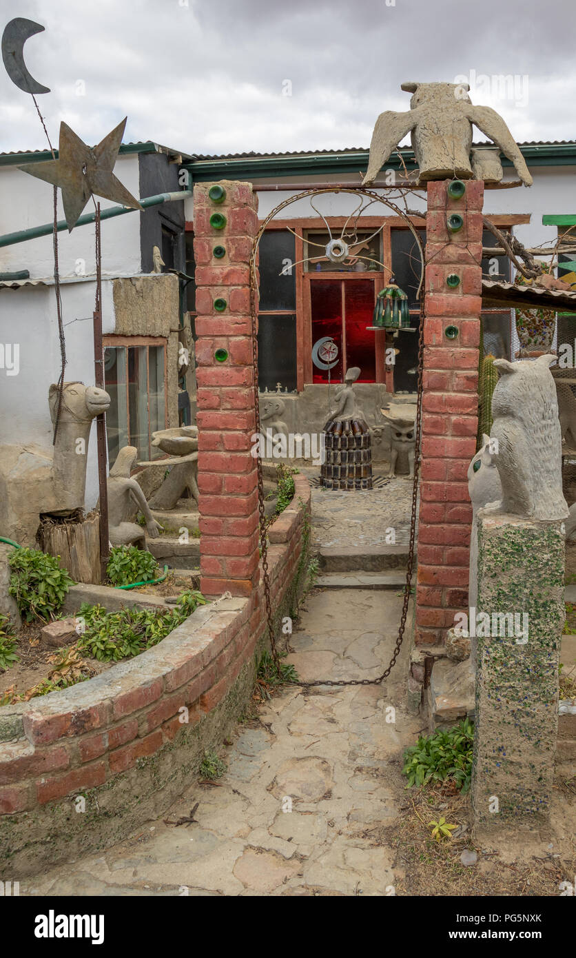 Nieu Bethesda, South Africa - the Owl House museum in the town came about when the owner Helen Martins's house turned into an outsider art venue Stock Photo