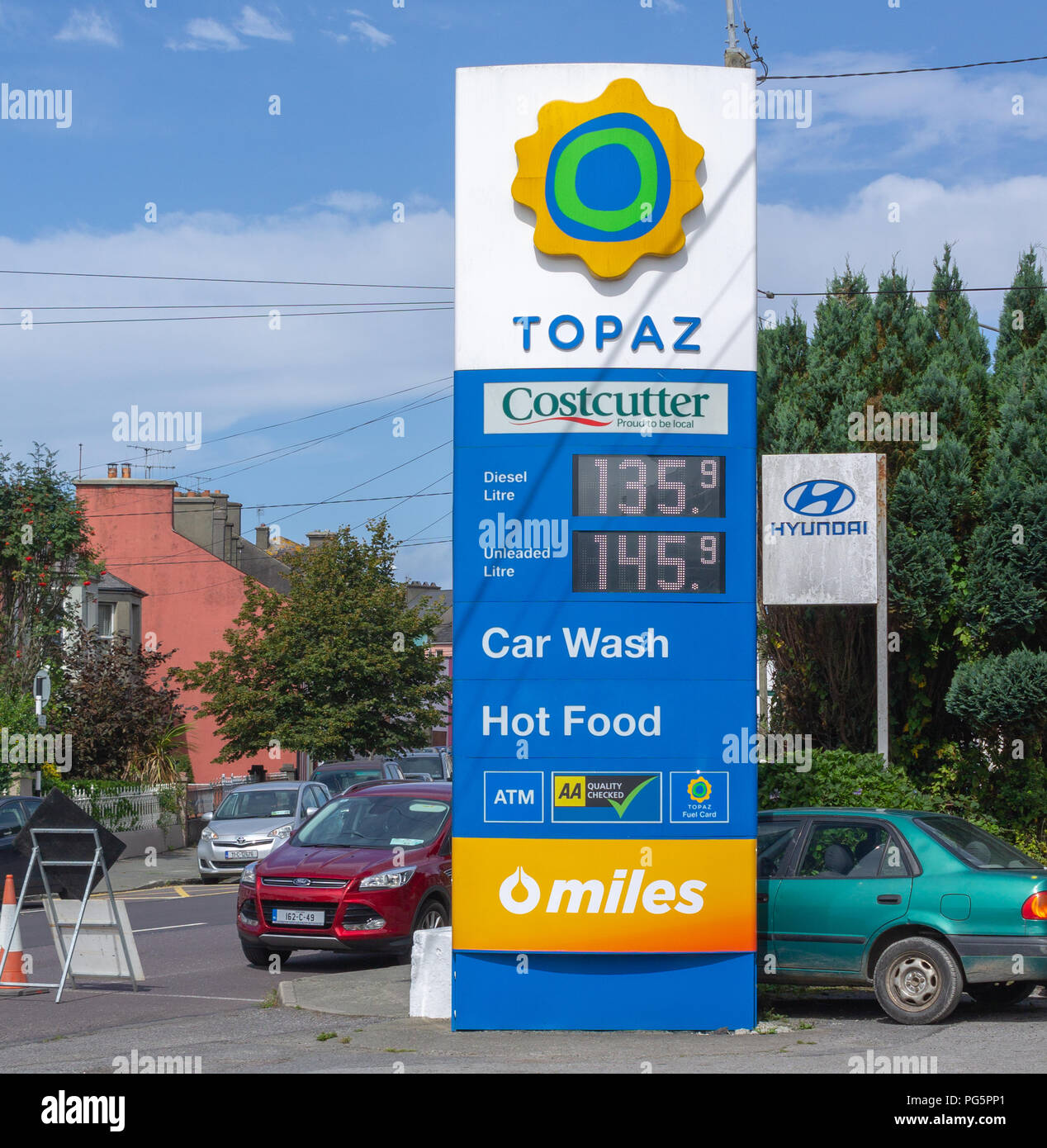 topaz petrol station forecourt in skibbereen, west cork, ireland Stock Photo