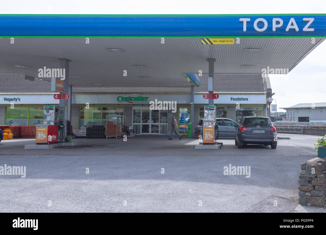 topaz petrol station forecourt in skibbereen, west cork, ireland Stock Photo