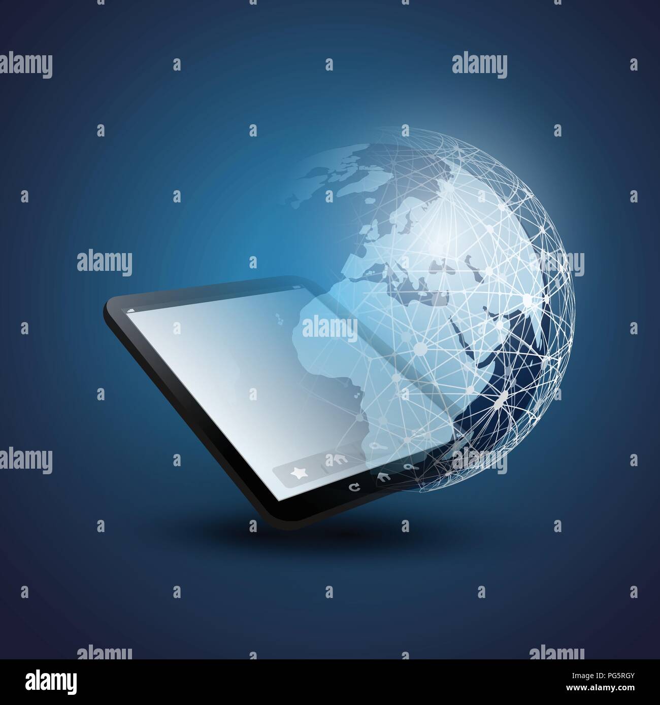 Cloud Computing, Digital Network Connections Design Concept with Earth ...