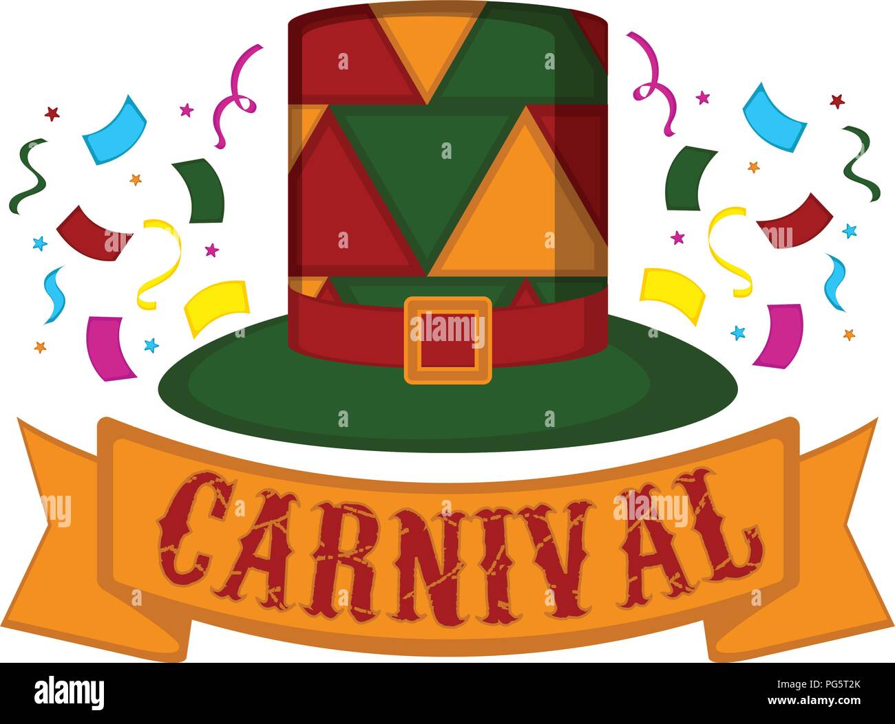 Carnival hat with party ornaments Stock Vector
