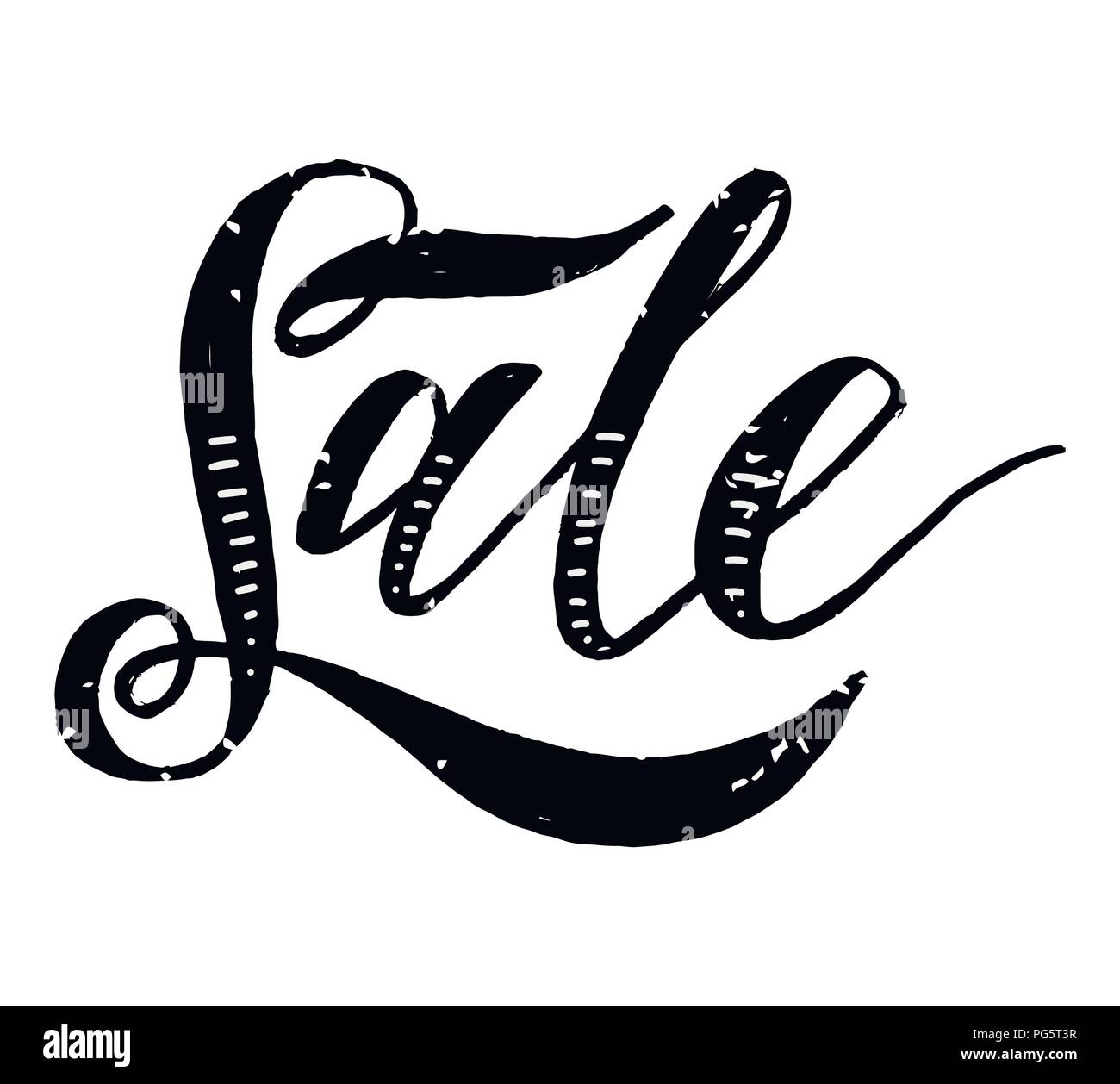 Sale lettering Calligraphy Brush Text Holiday Vector Illustration Stock ...