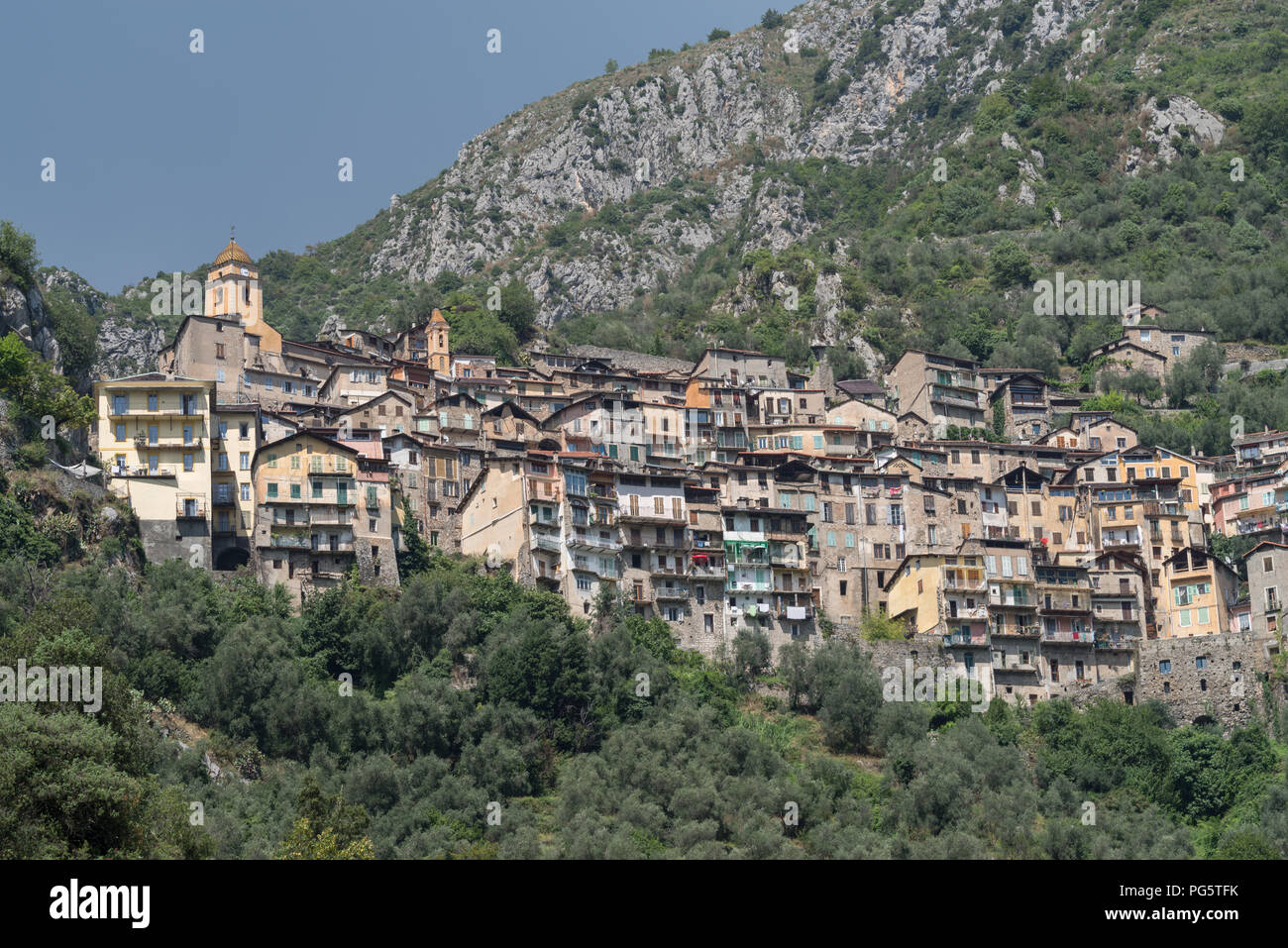 Saorge medieval village, Alpes Maritimes, France Stock Photo